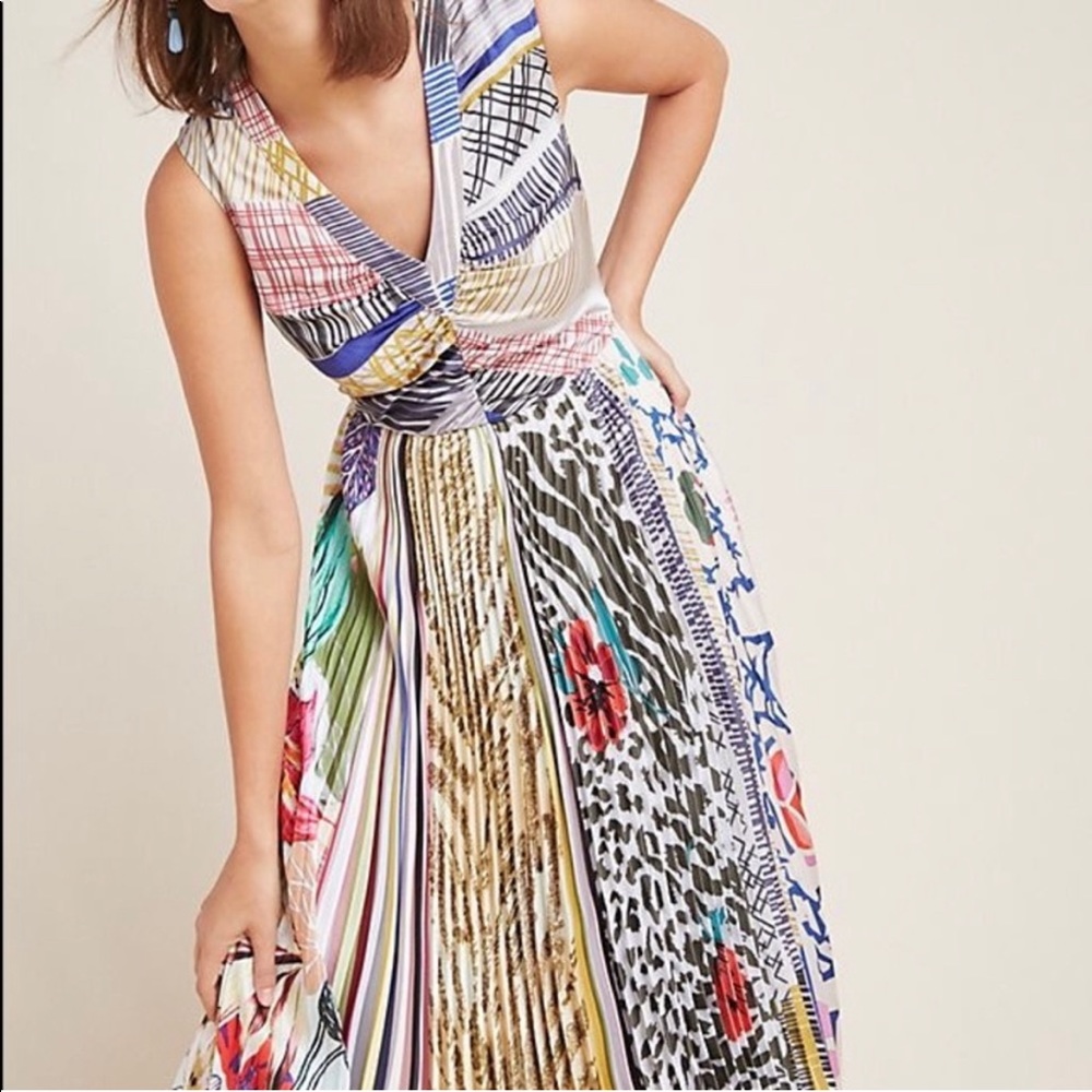 Anthropologie Jacinta fit and flare pleated dress